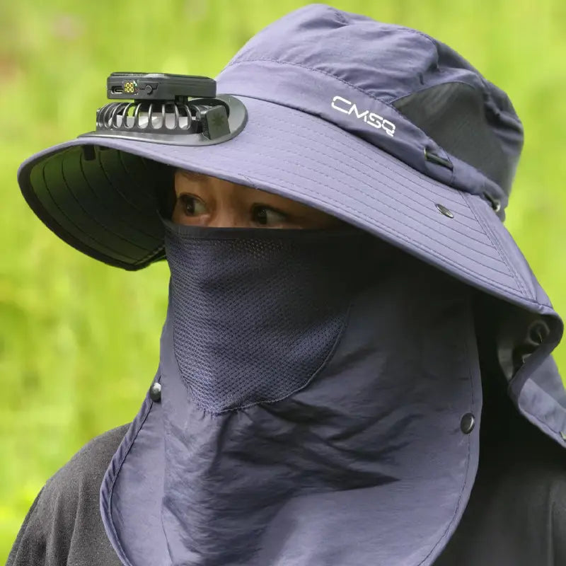 Cooling Fan Sun Hat with Face Shield, Windproof Lightweight Outdoor Cap, Ultimate Summer Heat Relief Accessory, Versatile Protection for All Outdoor Activities