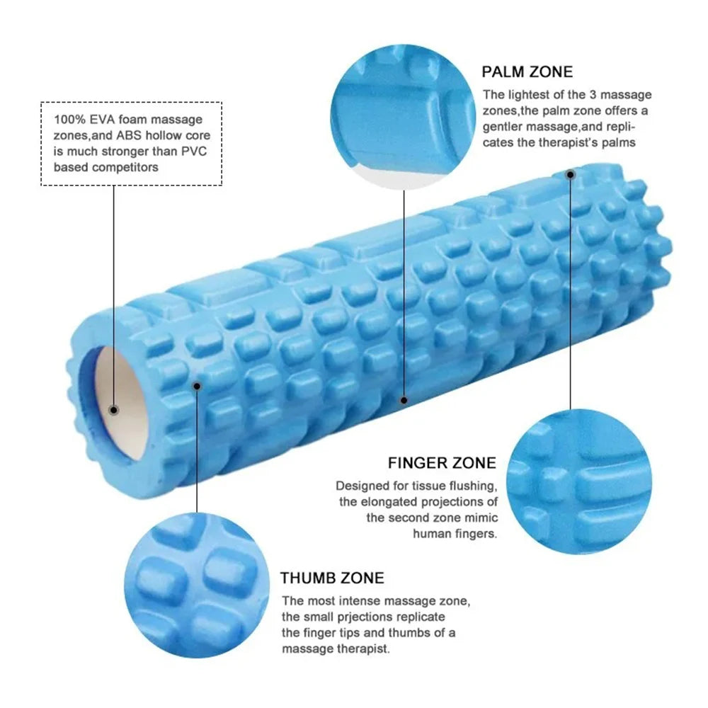 Yoga Foam Roller for Myofascial Release and Muscle Massage - Available in 26cm and 33cm Sizes for Home Fitness and Pilates